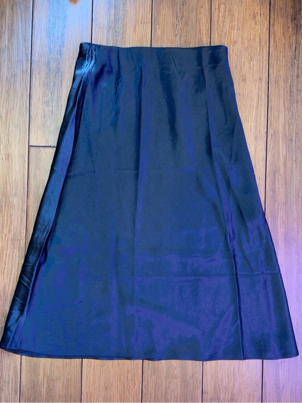 Babaton Aritzia Black Satin A-Line Midi Skirt Size 4